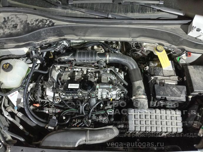 ГБО FSI ОМВЛ пол капотом<, установка на GAC GS8 2024 г.в., 2.0 л., 230 л.с., с пробегом; 78 725 км., тороидальный баллон 74 литра сзади, под  кузовом, заправочное  устройство под задним бампером, Нижний Новгород, Дзержинск