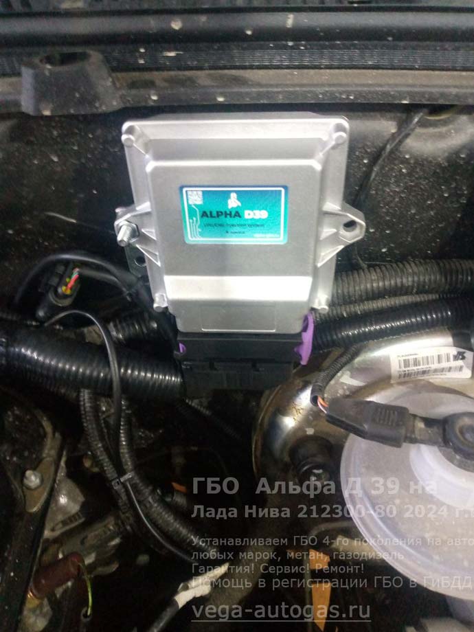блок управления Альфа Д39, установка на Ладу Нива Тревел 2024 г.в., 1.7 л., 80 л.с., пробег: 11 140 км., цилиндрический баллон 60 литров в багажнике, за задним рядом сидений, ВЗУ в лючке бензобака, Нижний Новгород, Дзержинск