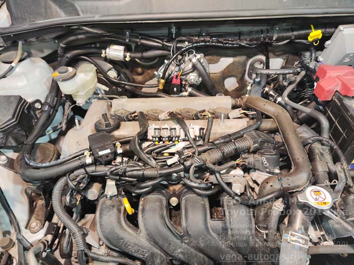 газовая рампа Альфа М/S, установка на Тойота Пробокс 2018 г.в., 1.5 л., 103 л.с., с пробегом 98 400 км., миниВЗУ в лючек бензобака, тороидальный баллон 42 литра сзади, под кузовом, Нижний Новгород, Дзержинск